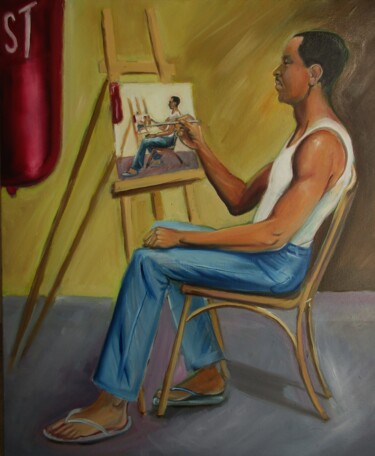 绘画 标题为“Painters studio” 由Cyril Harris, 原创艺术品, 油