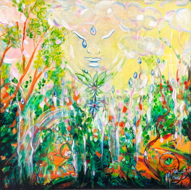 ENERGIE DE BOIS 「ENERGIE DE BOIS」というタイトルの絵画 Marie Laplaceによって, オリジナルのアートワーク, アクリル ウッドストレッチャーフレームにマウント