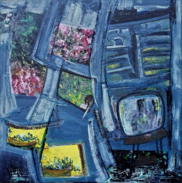 Peinture intitulée "L'été" par Catherine Fabre, Œuvre d'art originale, Huile Monté sur Châssis en bois