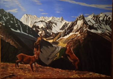Painting titled "Игры под небесами" by Shamil Pochtarev, Original Artwork, Acrylic