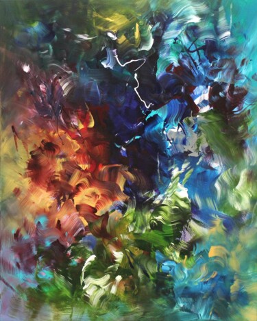 Painting titled "Paradise" by Paresh Nrshinga F R S A, Original Artwork, Acrylic Mounted on Wood Stretcher frame