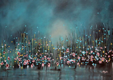Magic Lagoon - Large original landscape painting 绘画 标题为“Magic Lagoon - Larg…” 由Cecilia Frigati, 原创艺术品, 丙烯