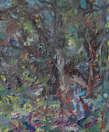 Painting titled "Dans les bois." by Blinov Igor, Original Artwork, Acrylic Mounted on Wood Stretcher frame