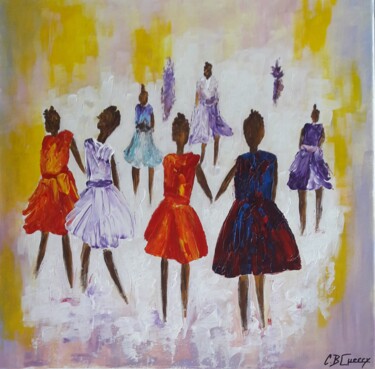 DANCING GIRLS Peinture intitulée "DANCING GIRLS" par Christiane Guerry, Œuvre d'art originale, Acrylique Monté sur Châssis en bois