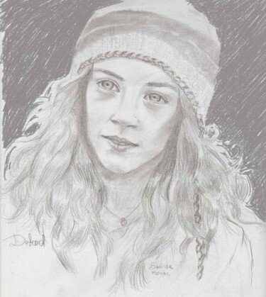 Zeichnungen mit dem Titel "Saoirse Ronan ado,…" von Eliane Debard Arnould, Original-Kunstwerk, Bleistift