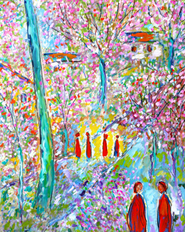 Peinture intitulée "exThe orchard" par Jean Mirre, Œuvre d'art originale, Huile