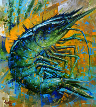 Картина под названием "Shrimp" - Serhii Voichenko, Подлинное произведение искусства, Масло