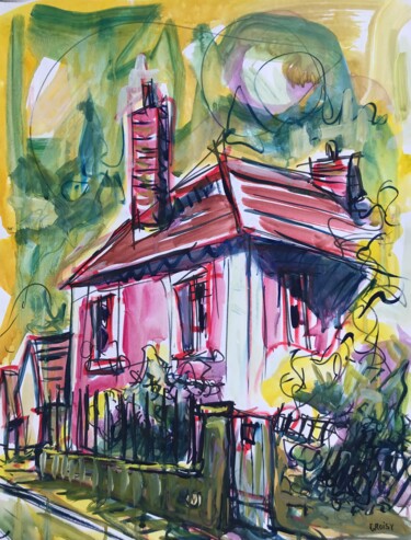"VieilleEglise 43" başlıklı Tablo Jean-François Groisy tarafından, Orijinal sanat, Guaş boya