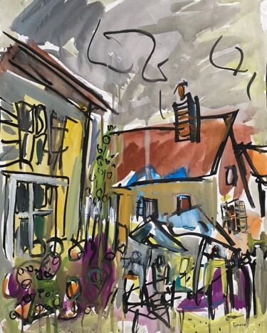 "Vieille-Eglise 51" başlıklı Tablo Jean-François Groisy tarafından, Orijinal sanat, Guaş boya