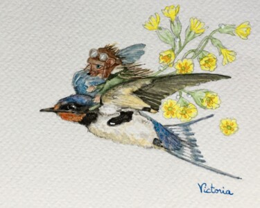 Peinture intitulée "Pepper le hérisson" par Victoria, Œuvre d'art originale, Aquarelle