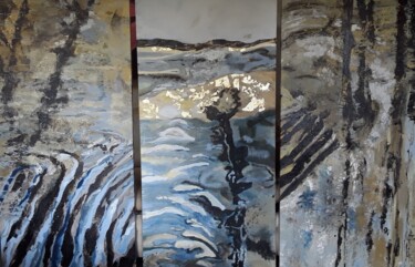 Malerei mit dem Titel "L estran" von Mi Baudry, Original-Kunstwerk, Acryl Auf Keilrahmen aus Holz montiert