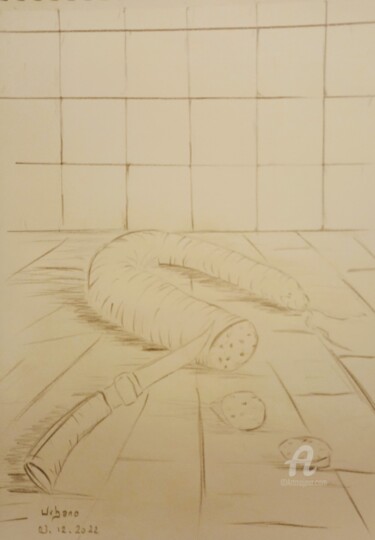 Drawing titled "Chorizo" by Roberto Urbano, Original Artwork, Pencil