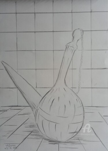 Drawing titled "El Porron" by Roberto Urbano, Original Artwork, Pencil