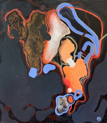 "Premonition" - black abstract painting, big abstract art Painting titled ""Premonition" - bla…" by Anna Prykhodko, Original Artwork, Acrylic
