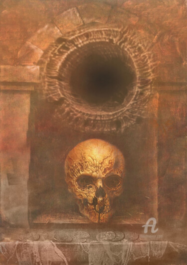 Arts numériques intitulée "202300skull" par Paweł Alan Motyka, Œuvre d'art originale, Travail numérique 2D