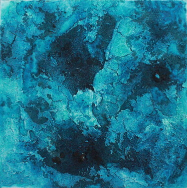 Peinture intitulée "Blue serie 3" par Robert Cadiere, Œuvre d'art originale, Sable Monté sur Châssis en bois