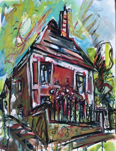 Peinture intitulée "Vieille-Eglise" par Jean-François Groisy, Œuvre d'art originale, Gouache