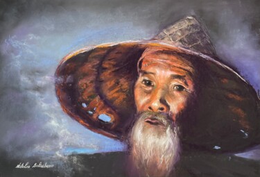 绘画 标题为“Elder.  Portrait.…” 由Natalia Balashova. Pastelist., 原创艺术品, 粉彩