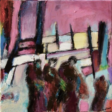 Peinture intitulée "Dans l'hiver" par Dominique Villain, Œuvre d'art originale, Acrylique Monté sur Châssis en bois