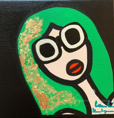 Peinture intitulée "Golden Kiwi" par Caroline Montigneaux, Œuvre d'art originale, Acrylique Monté sur Châssis en bois