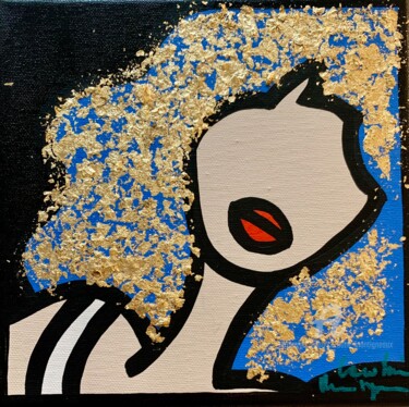 Peinture intitulée "Golden Blueberry" par Caroline Montigneaux, Œuvre d'art originale, Acrylique Monté sur Châssis en bois