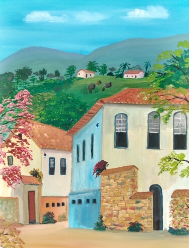 Peinture intitulée "casario de Paraty" par Alexandre Germano, Œuvre d'art originale, Huile