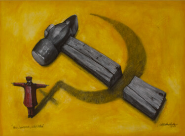 Painting titled "“Hoz, Sombra, Marti…" by Camilo Villalvilla Soto, Original Artwork, Acrylic Mounted on Wood Stretcher frame