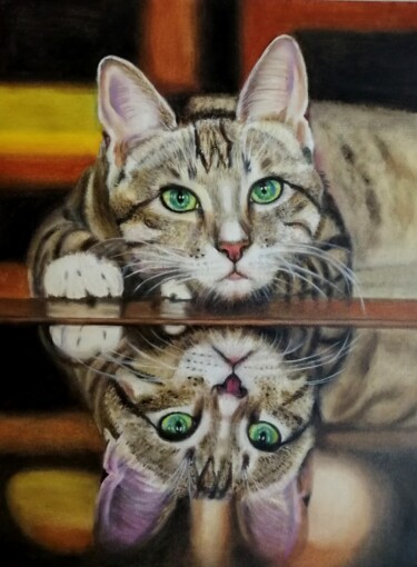 Painting titled "Speedy" by Laura Segatori, Original Artwork, Oil Mounted on Wood Stretcher frame