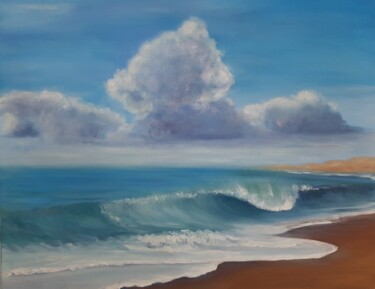 Painting titled "Sea №1" by Elena Petrova, Original Artwork, Oil