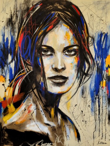 Peinture intitulée "Ophélie" par Sébastien Klein, Œuvre d'art originale, Huile Monté sur Châssis en bois