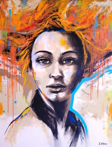 Peinture intitulée "Flora" par Sébastien Klein, Œuvre d'art originale, Huile Monté sur Châssis en bois