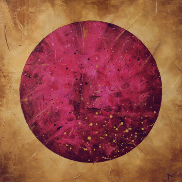 Painting titled "LUNA ROSSA" by Egidio Gariano, Original Artwork, Acrylic Mounted on Wood Stretcher frame