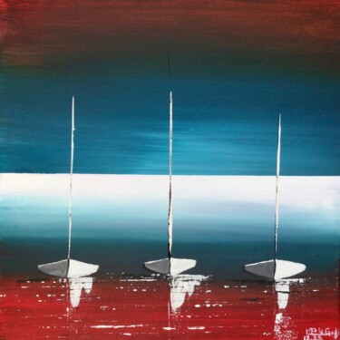 绘画 标题为“Voiliers 1” 由Marie-Pascale Le Goff (L’île à L’eau), 原创艺术品, 丙烯