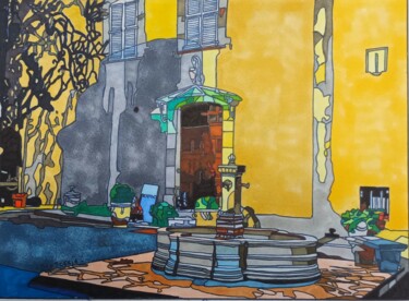Drawing titled "Mas de Majastre" by Cathy Scosceria, Original Artwork, Marker