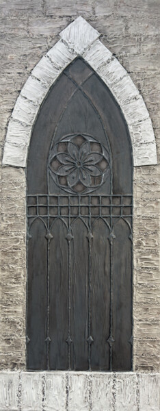 Skinny Window Painting titled "Skinny Window" by Mk Long, Original Artwork, Acrylic Mounted on Wood Stretcher frame