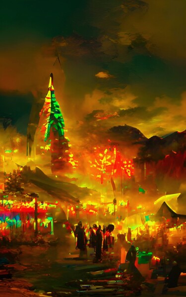 Digital Arts titled "FESTIVAL OF LIGHTS 2" by Mahesh Tolani, Original Artwork, Digital Painting