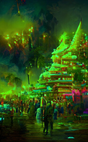 Digital Arts titled "FESTIVAL OF LIGHTS 4" by Mahesh Tolani, Original Artwork, Digital Painting