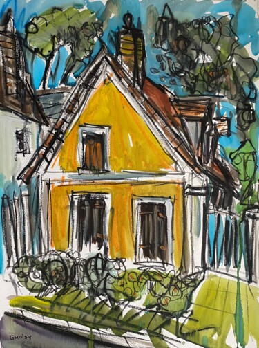 "Vieille-Eglise 75" başlıklı Tablo Jean-François Groisy tarafından, Orijinal sanat, Guaş boya