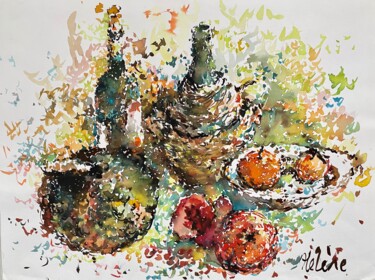 Painting titled "Still life Italian…" by Helene Manoli, Original Artwork, Watercolor