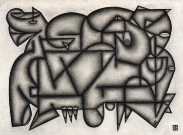 Drawing titled "Dancing With the St…" by Kerry O. Furlani, Original Artwork, Charcoal