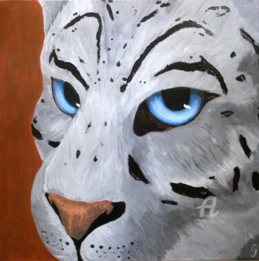 Peinture intitulée "Bleus les yeux" par Clément Gontier, Œuvre d'art originale, Acrylique Monté sur Châssis en bois