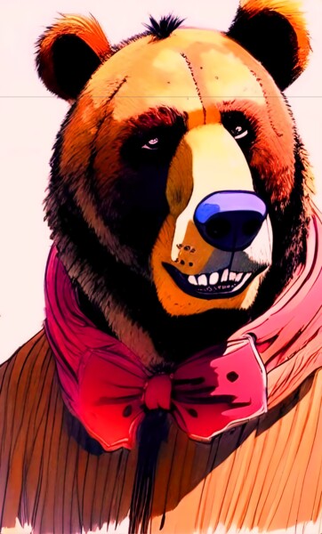 Digital Arts titled "Mr BEAR" by Mahesh Tolani, Original Artwork, Digital Painting