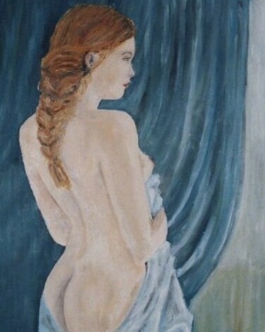 绘画 标题为“-le voile bleu-” 由Jean Jourdan, 原创艺术品, 油 安装在木质担架架上