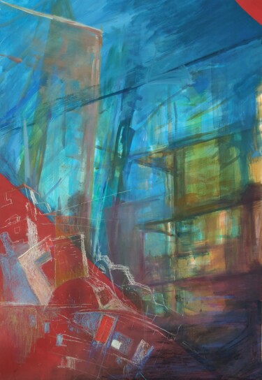 Pittura intitolato "City" da Uğur Ergül, Opera d'arte originale, Acrilico
