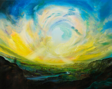 Painting titled "Goldsturm / gold st…" by Silvian Sternhagel, Original Artwork, Oil