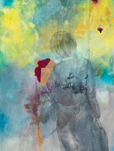 Malerei mit dem Titel "BLUMENGRUSS" von Maria Erlebach, Original-Kunstwerk, Acryl