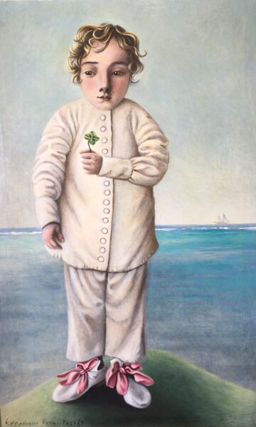 Schilderij getiteld "Le trèfle à quatre…" door Emmanuelle Pellet, Origineel Kunstwerk, Acryl