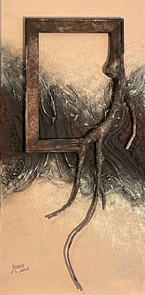 Painting titled "Ramura 1" by Mariana Oros, Original Artwork, Acrylic Mounted on Wood Stretcher frame