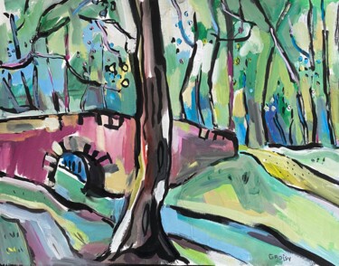 Pittura intitolato "Rigoles 20" da Jean-François Groisy, Opera d'arte originale, Gouache