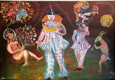 Pittura intitolato "JE DECROCHERAIS LA…" da Alain Arnouil, Opera d'arte originale, Acrilico Montato su Telaio per barella in…